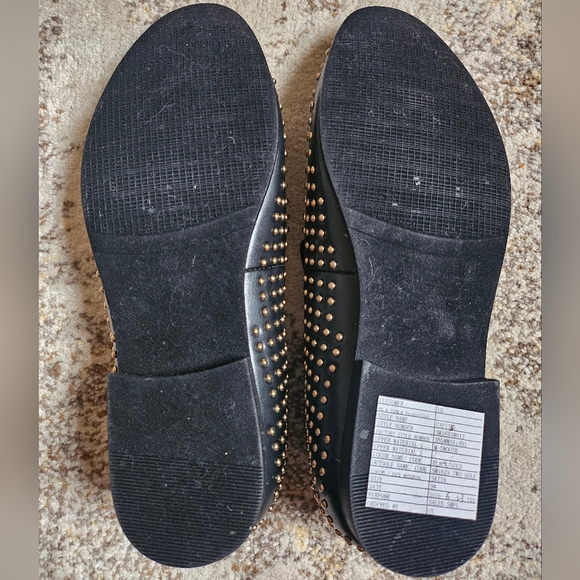 Men's Steve Madden Capital 9 42 Black Gold Studded Slipon Loafers Shoe New Years - Picture 9 of 9